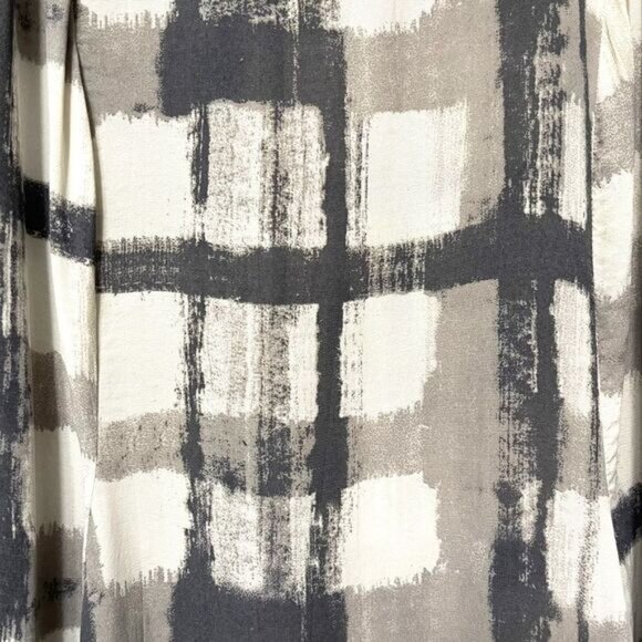 RISONA Semi-Sheer Check Lantern Midi Dress M - Picture 7 of 10